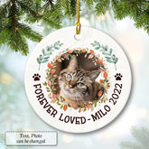 Personalized Ceramic Cat Memorial Ornament Christmas